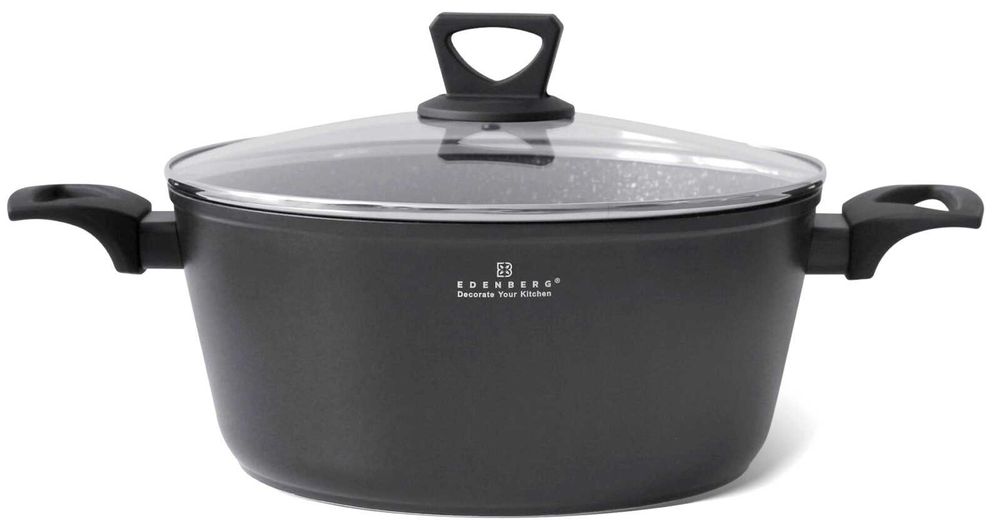 GARNEK z Pokrywką Powłoka MARMURKOWA Wysoka JAKOŚĆ 20cm/2,5L EDENBERG