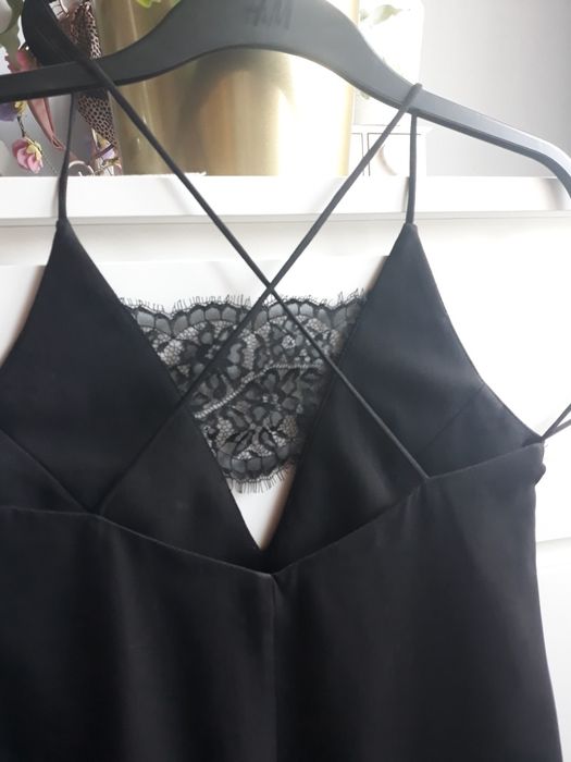 nowa czarna sukienka Topshop z koronką 34 XS