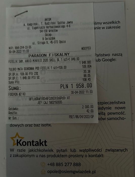 Axkid Minikid fotelik samochodowy
