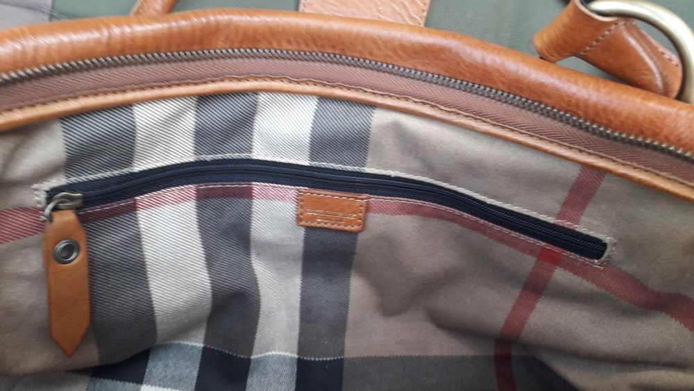Винтажная кожаная  сумка саквояж от Burberry