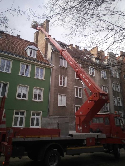 Podnośniki koszowe 18m 22m 27m 35m 42m 44m wynajem Pruszcz Gdański