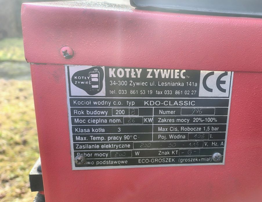 Części kotła na groszek