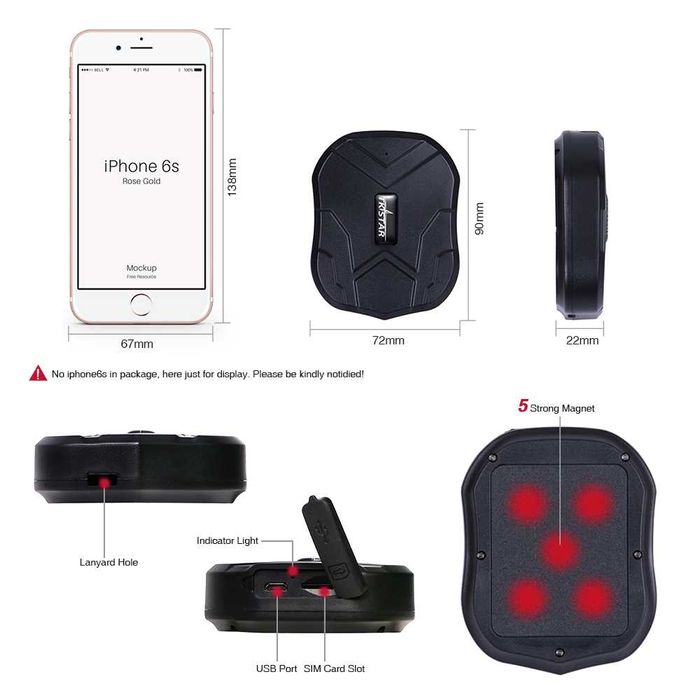 TKSTAR-TK905 Rastreador de Veículos Localizador GPS 90 Dias De Espera