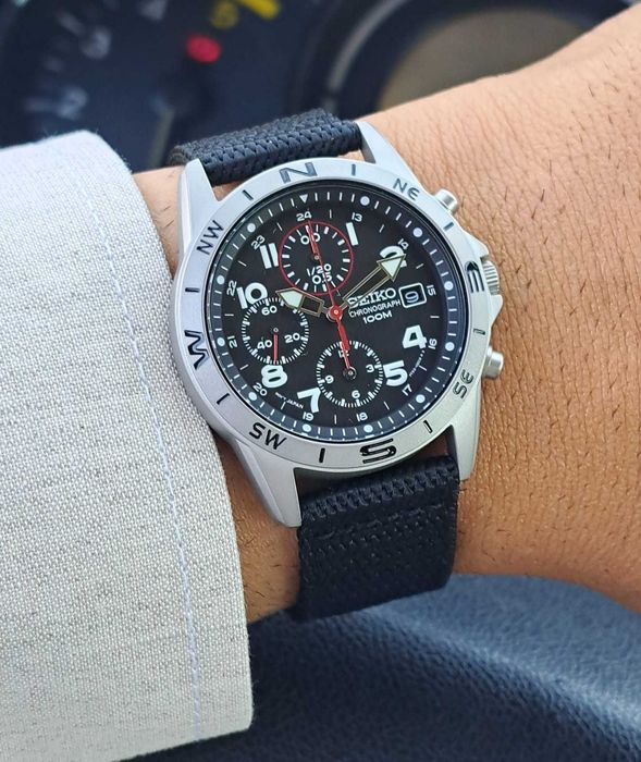 Relógio Seiko Chronograph SND399P - Militar style/field