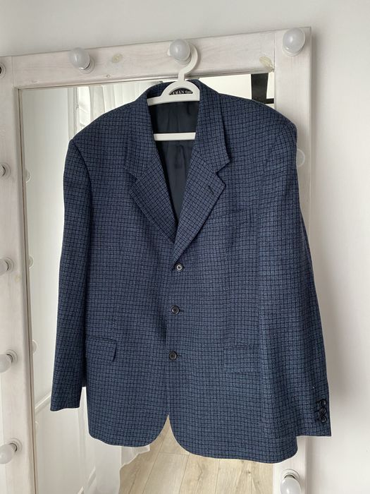 Піджак шерсть 100% чоловічий темно-синій класичний стильний