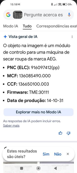 Placa eletrónica máquina de secar roupa