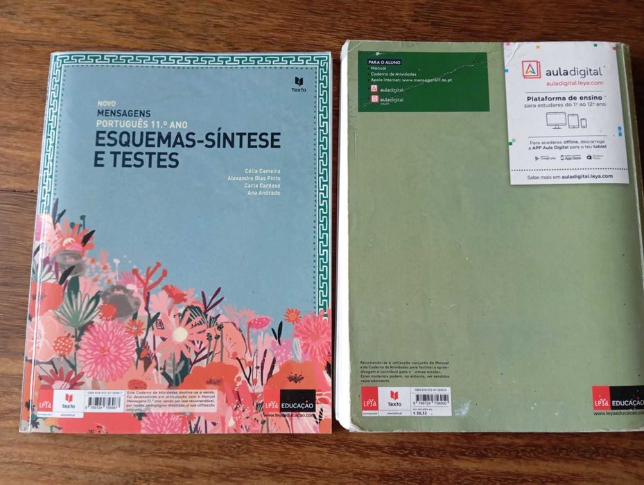 Livro  e caderno de atividades de Português  Novo MENSAGENS 11 ano