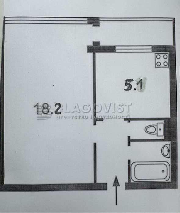 1-кімнатна квартира за адресою (площа 31 м²) - Atlanta.ua - фото 17