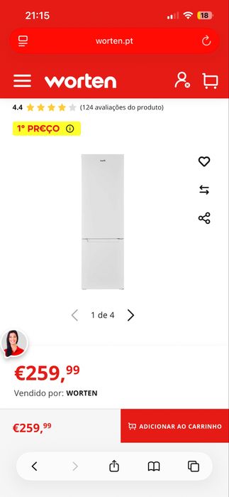 Frigorífico combinado Kunft quase novo