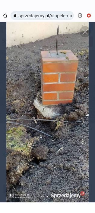 słupek murek z klinkieru klinkierowy ozdobny 2 sztuki