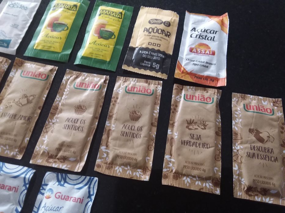 Pacotes de açúcar brasil estrangeiro brasileiros coleção