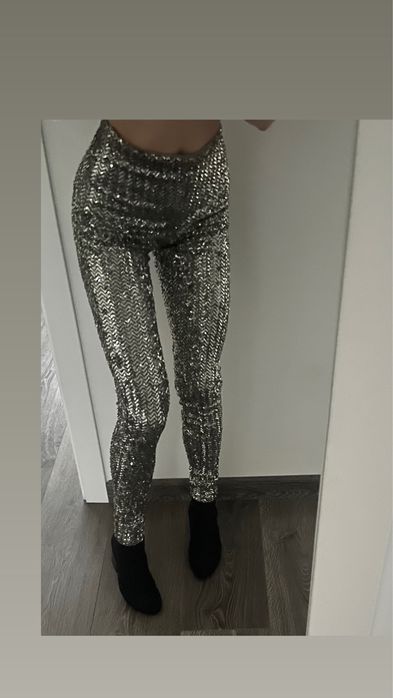 Spodnie na sylwestra leginsy z cekinami na impreze polo ralph lauren