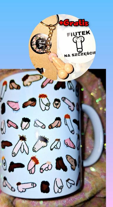 Hit nowy kubek penisy mega super prezent panieński gratis breloczek