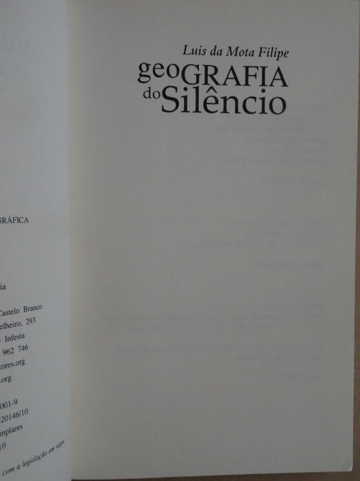 Geografia do Silêncio de Luís da Mota Filipe