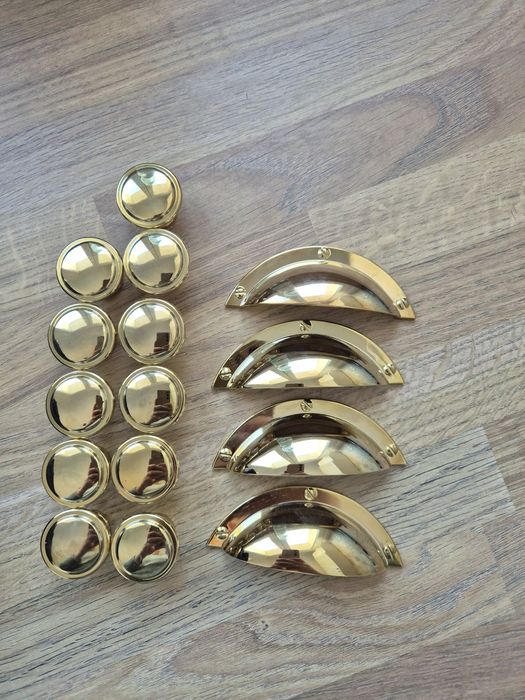 Złote gałki | uchwyty do mebli