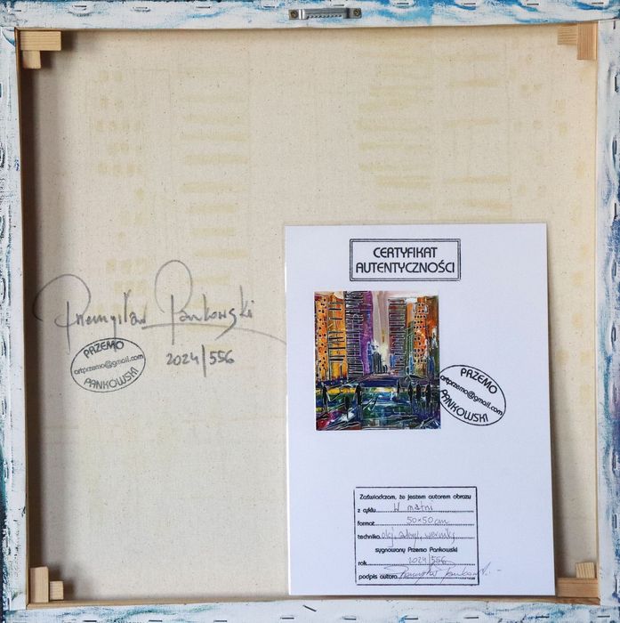 współczesny obraz  na płótnie „W Matni” 50x50 olej, do salonu, Przemo Pankowski