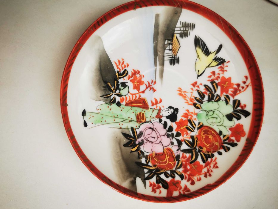 Porcelana japońska 5 talerzyków podstawki