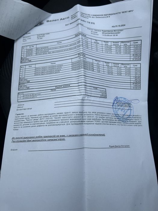 Автомобіль Ford Kuga