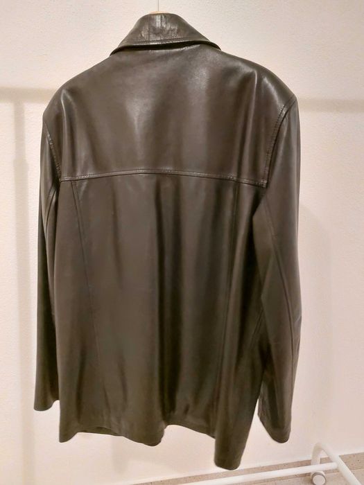 Casaco de cabedal Preto