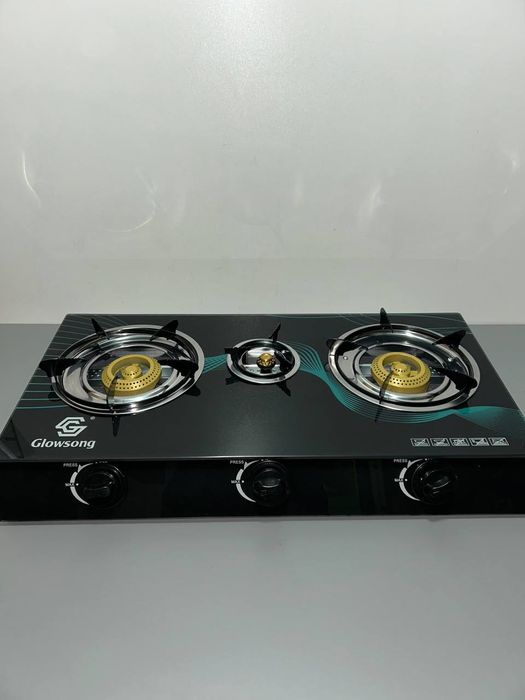 Газовая плита BESSE, настольная 3 конфорки (стекло Таганок газовый опт