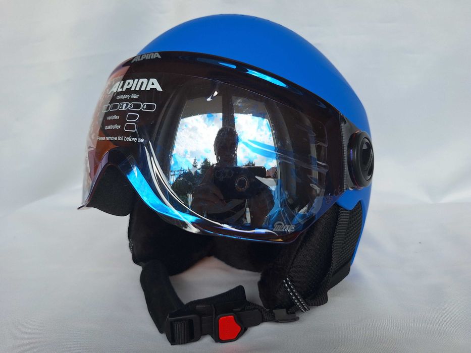 Kask narciarski dziecięcy Alpina Zupo Visor Q-Lite Blue Matt S 51-55cm