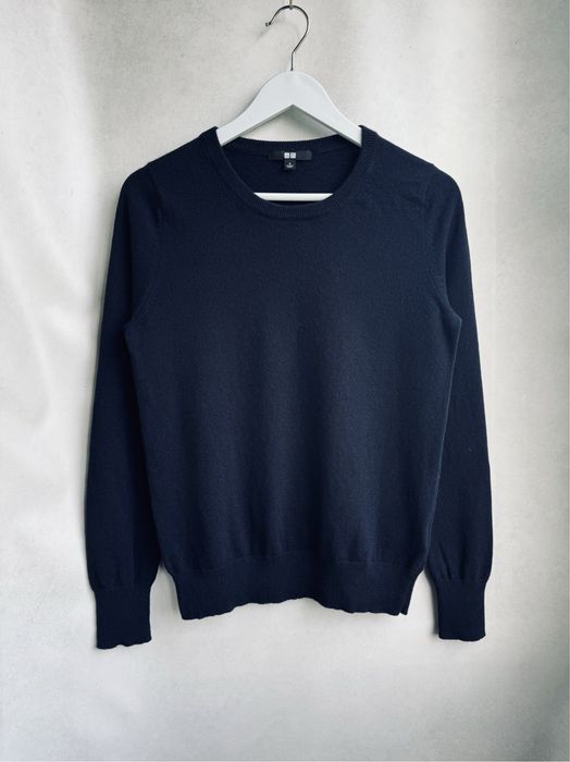 Кашемировый свитер Uniqlo мужской темно синий оригинал. Чоловічий светр Uniqlo 100% cashmere темно синього кольору оригінал