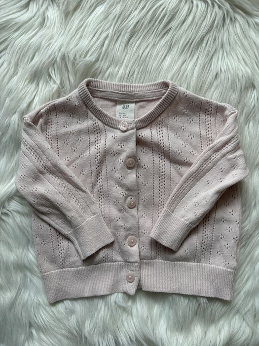 Sweter niemowlęcy pudrowy róż 68 H&M