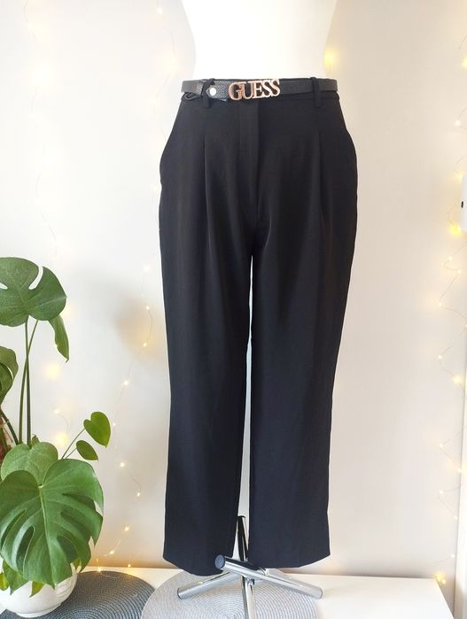 Spodnie czarne szyfonowe eleganckie H&M 38 M