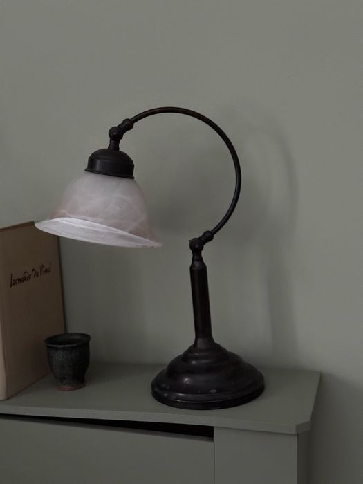 Stara mosiężna lampka biurkowa
