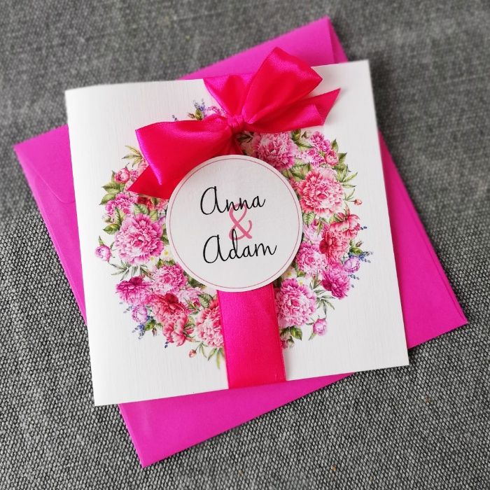 Zaproszenia ślubne MOC PIWONI