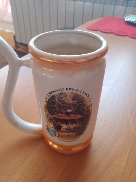 Kubek ceramiczny PRL z uchem