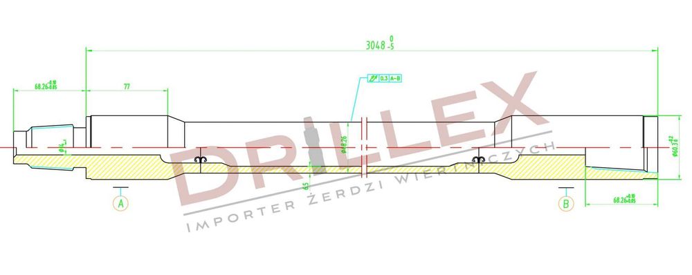 Żerdzie wiertnicze Ditch Witch JT1220 JT1220M1 3 m gwint DW 1.47