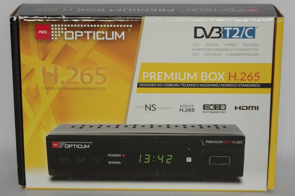 Dekoder OPTICUM Premium Box H.265 DVB-T2/C/H.265/MPEG 1/2/4