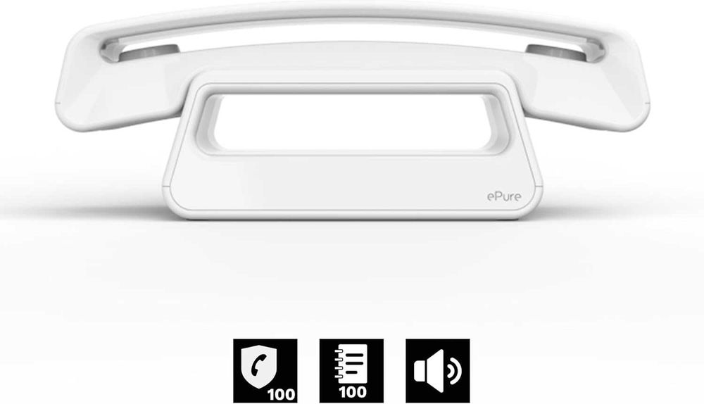 ALCATEL ePure Iconic Telefon Bezprzewodowy DECT BLokada Połączeń Biały