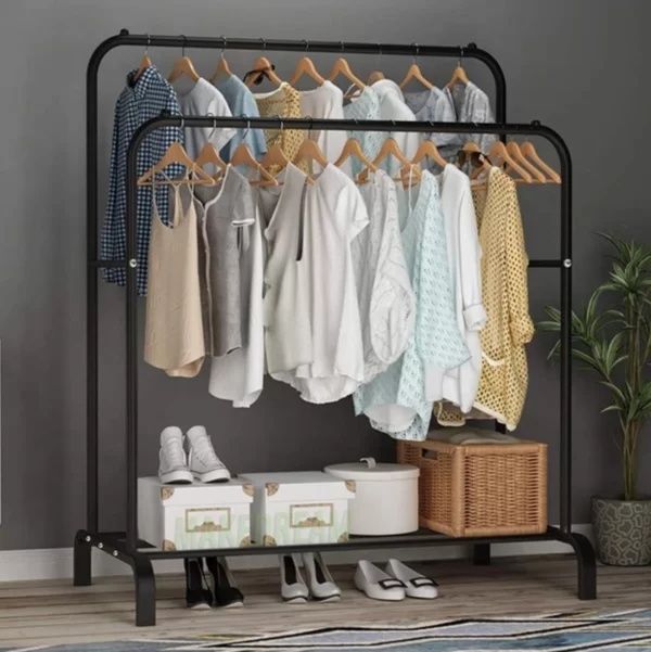 Двойная стойка вешалка для одежды и обуви Loft Rack напольная стальная