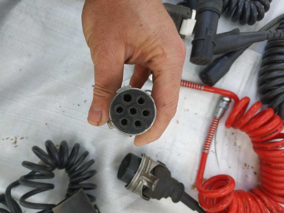 Kabel przewód spiralny do naczepy EBS ABS RÓŻNE wtyczka przejściówka powietrza elektryczny