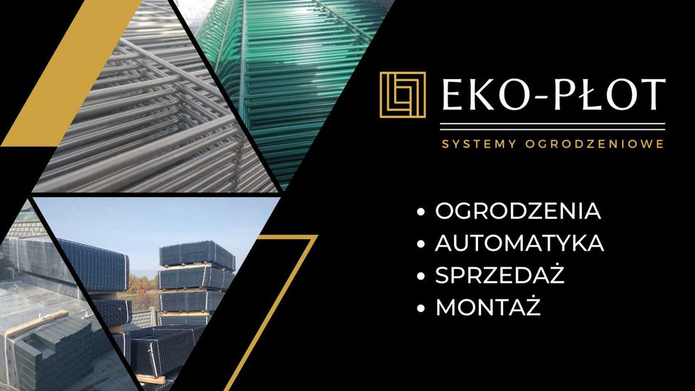 Ogrodzenia panelowe słupek podmurówka brama furtka montaż RAL 7016