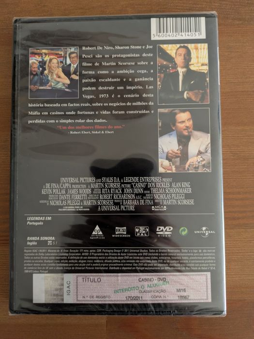DVD NOVO e SELADO " Casino" 1995