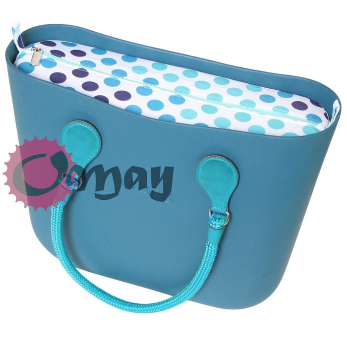 organizer OBAG STANDARD groszki grochy turkus mięta 2 kieszenie OMAY