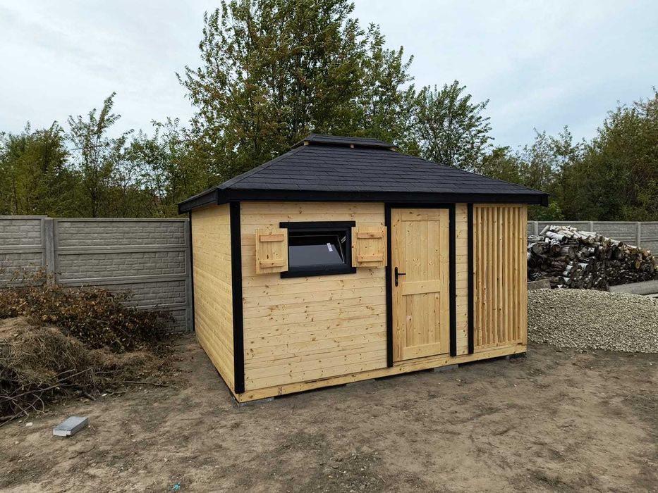 Domek narzędziowy "Świerk z Drewutnią" 3 x 4 altana altanka domek