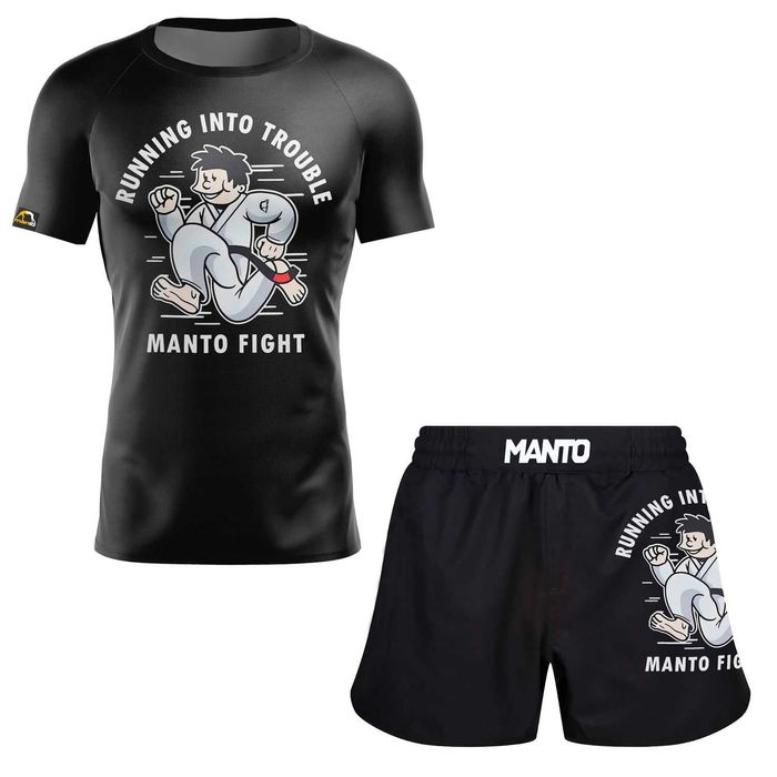 Комплект 2 в 1 Рашгард + Шорты Manto, Pitbull (мма/бжж/Кроссфит)