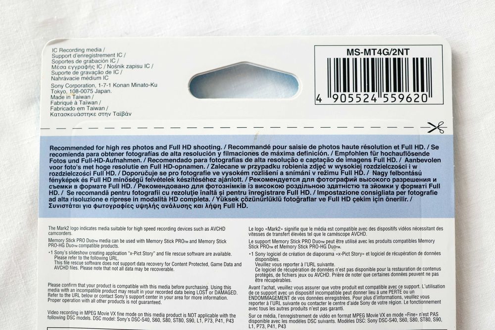 Memory Stick Pro DUO mark 2 *4 GB* Nowa Karta Pamięci Oryginał Tanio !