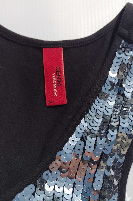 Блестящее платье майка расшитое пайетками Vero Moda M