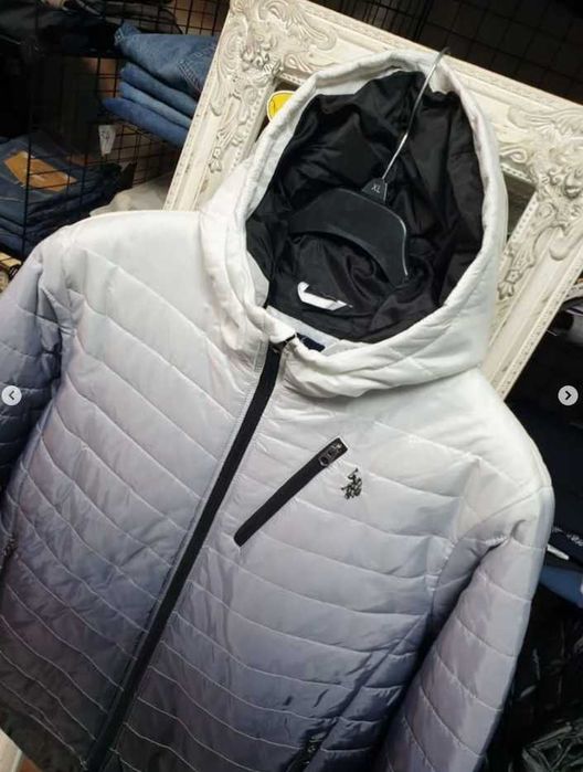 куртка U.S. Polo Assn Dip Dyed Chevron Puffer оригінал L, XL, XXL