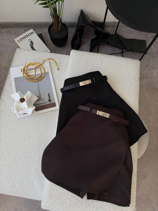 Спідниця-шорти чорна і шоколад