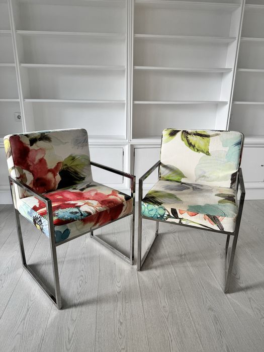 2 cadeiras estampadas design – aço inox | interdesign