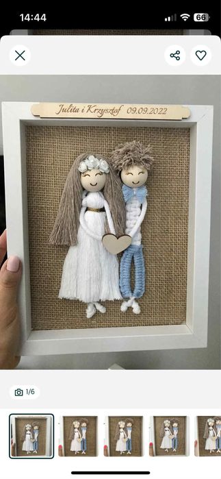 Prezent ramka ślub z napisem