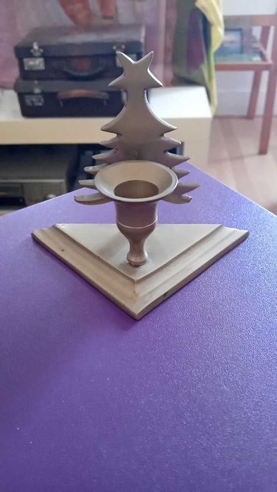 Castiçal de Natal, em latão, vintage, meados séc XX