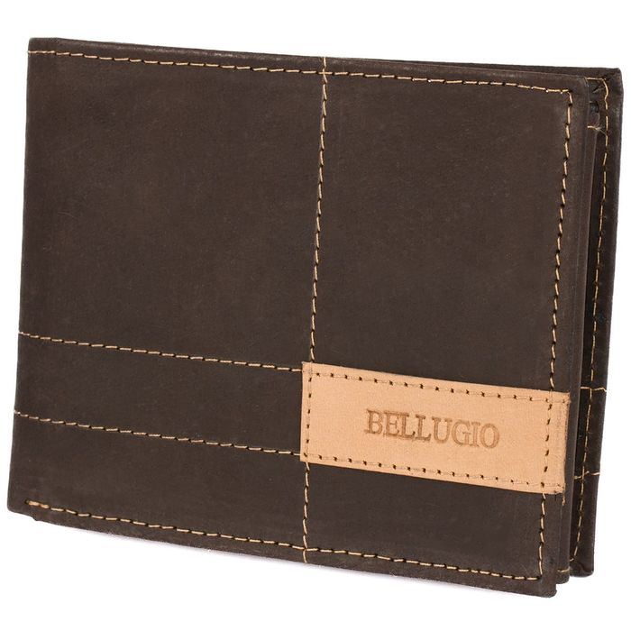 portfel męski skórzany alberto 033 - ciemnobrązowy