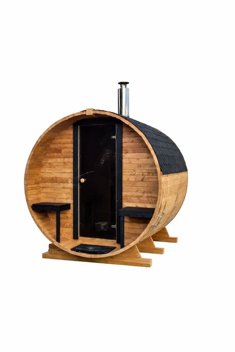 ZŁOŻONA Sauna ogrodowa beczka z piecem harvia 9kw